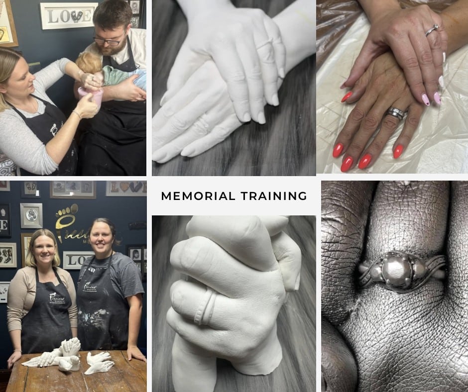 A student practising hand casting technique during 1:1 training with Glenda